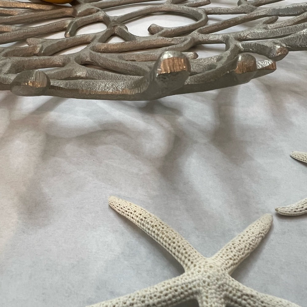 Abstract Display Metal Art Bowl Coastal Coral Reef Beach Home Decor Large - Picture 4 of 10